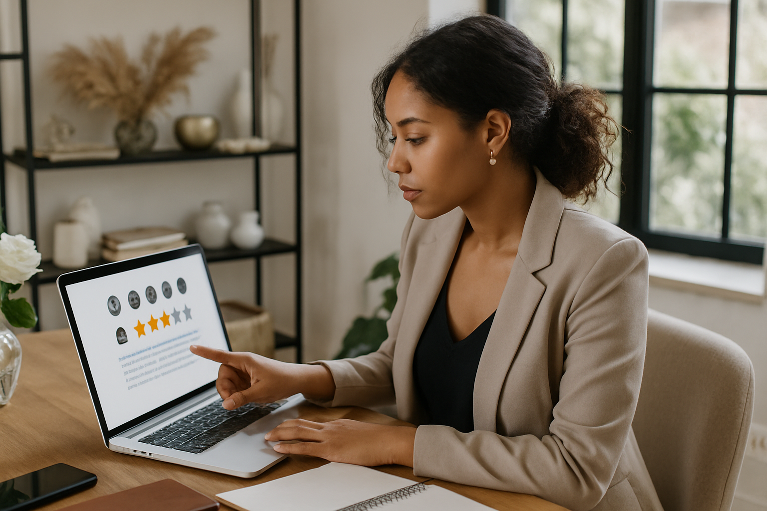 prestataire événementiel consultant des avis clients sur ordinateur portable