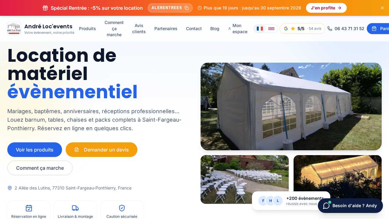 André Loc'Events — matériel événementiel